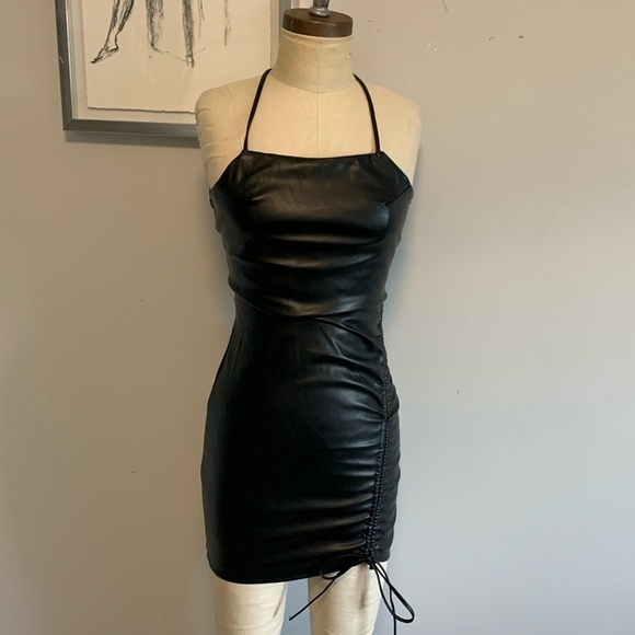 NWT Love Tree Faux Leather Dress - Picture 1 of 9